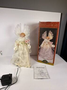 VTG Christmas Fantasy LTD Wonderland Angel of Light 12" Fiber Optic Tree Topper